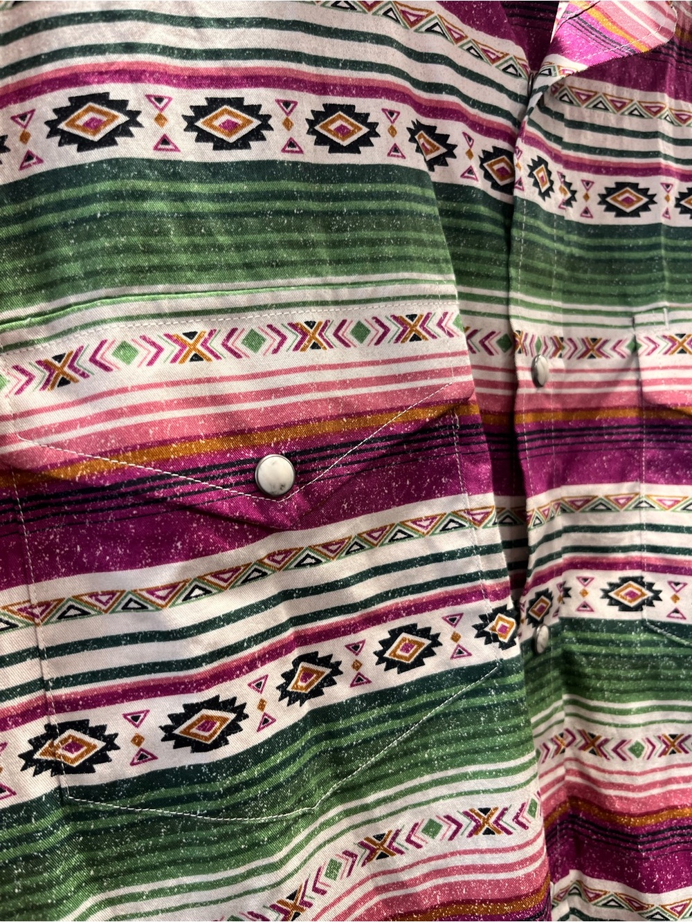 Ariat Mens L Serape Southwestern Western Pearl Snap 100% Cotton Shirt Multicolor - Picture 5 of 9